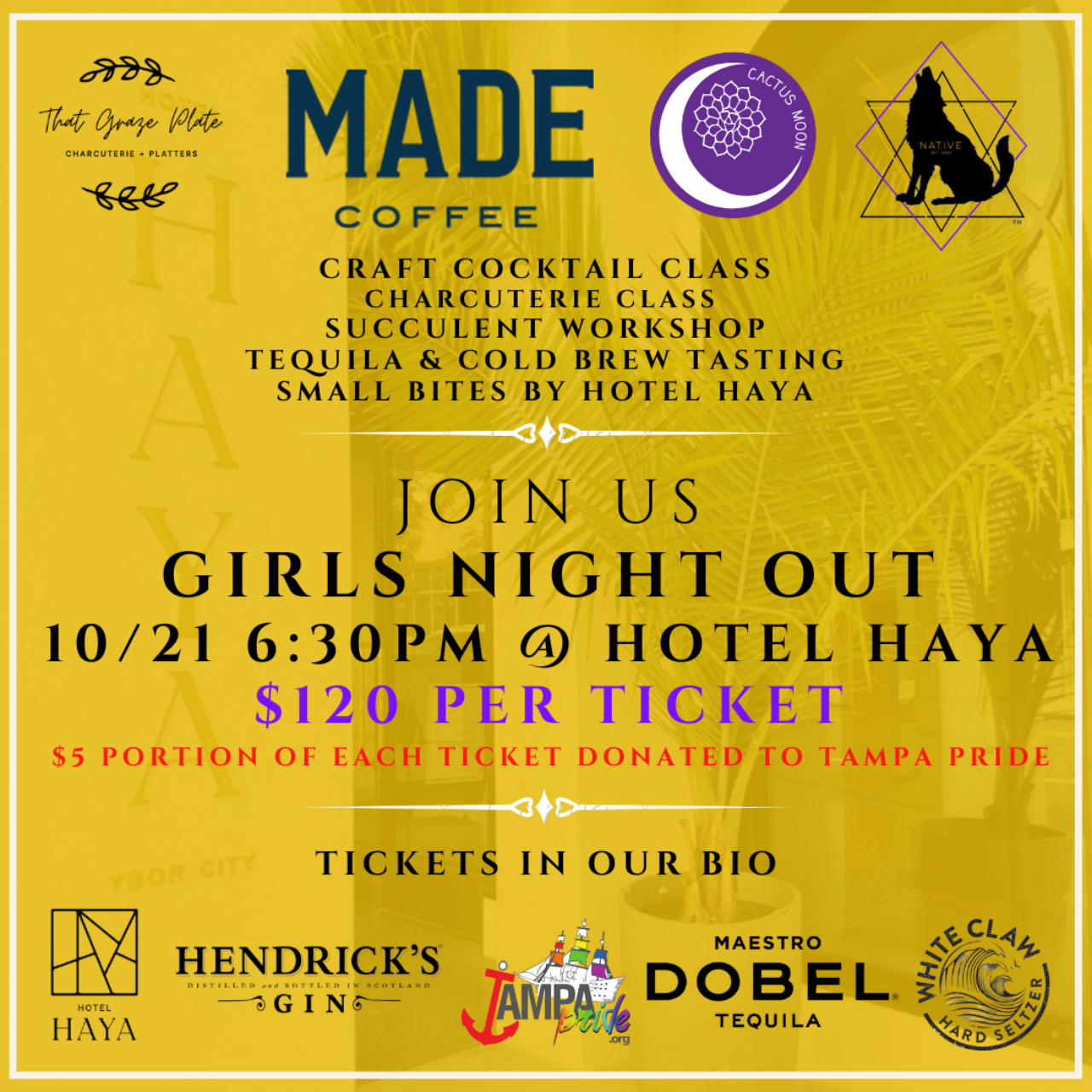 Girls Night Out flyer hosted at Hotel Haya