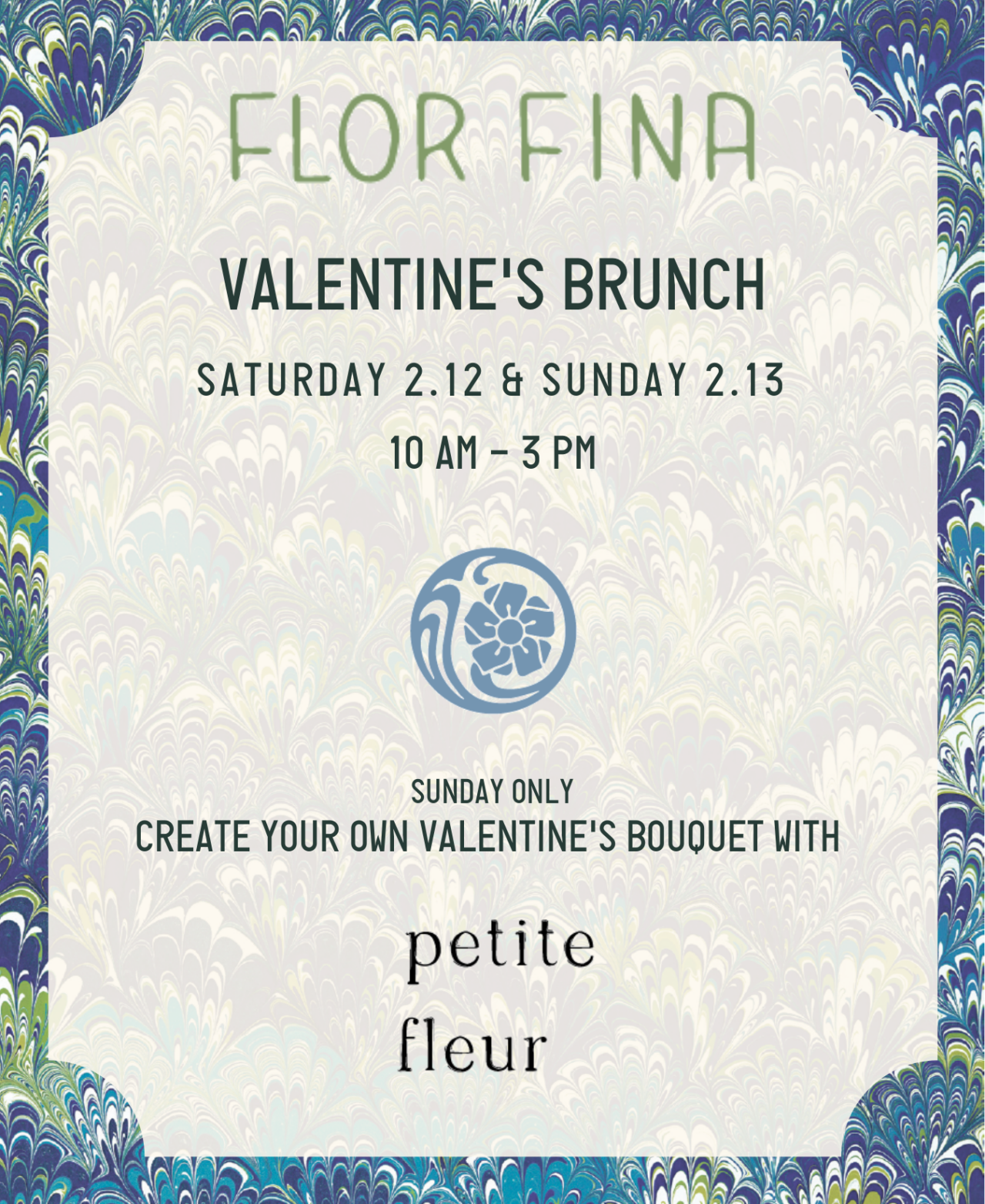 Flor Fina Valentine's brunch poster
