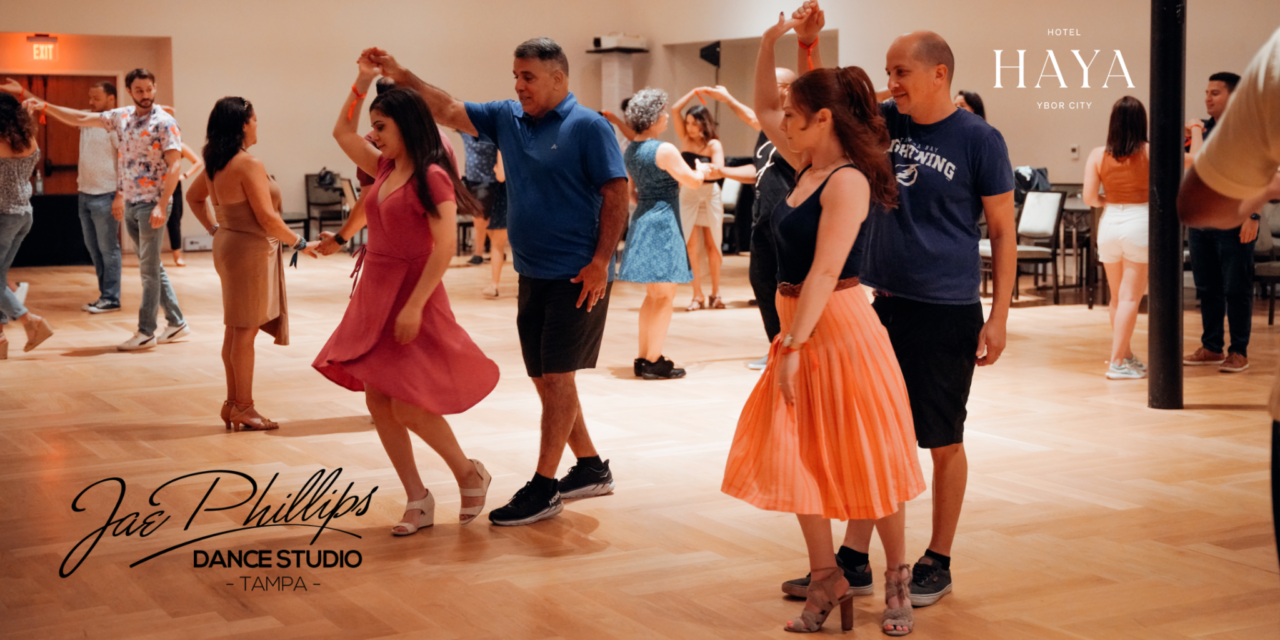 Couples in a salsa dancing class at our Ybor City, Florida hotel